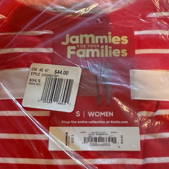 Jammies For Your Families Women’s Christmas Red and White Striped Pajama Set M - Picture 1 of 2